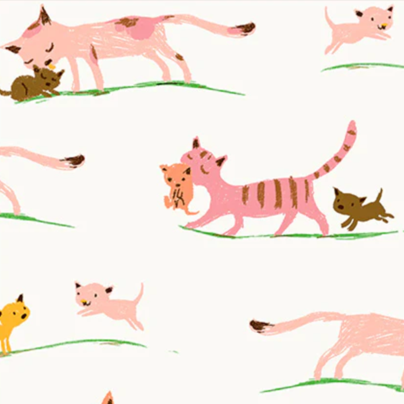 Heather Ross Windham Fabrics Studio Edit Mother Cats Cream 40931D-5