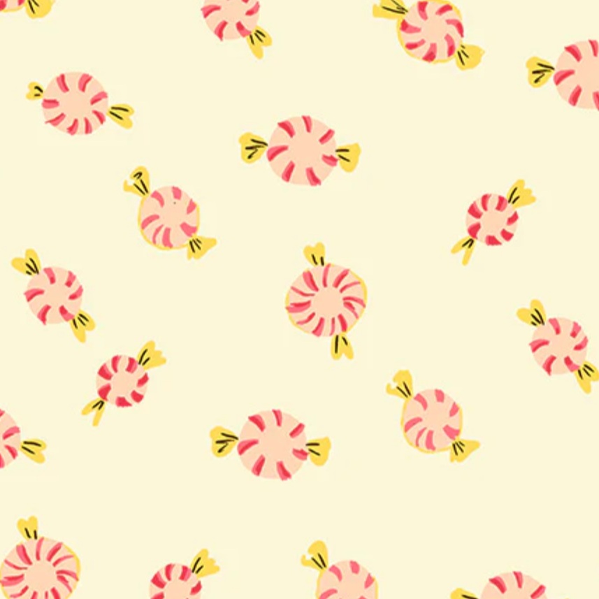 Heather Ross Windham Fabrics Studio Edit Peppermint Candies Cream 50167D-2