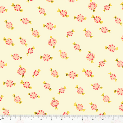 Heather Ross Windham Fabrics Studio Edit Peppermint Candies Cream 50167D-2