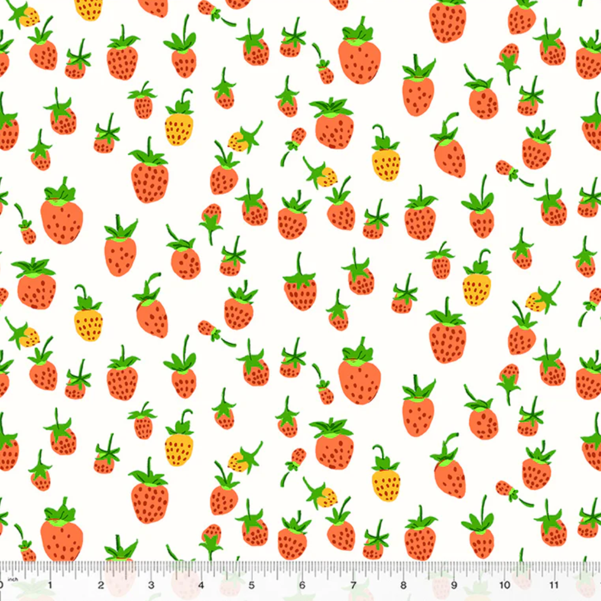Heather Ross Windham Fabrics Studio Edit Strawberries White 37024D-3