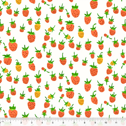 Heather Ross Windham Fabrics Studio Edit Strawberries White 37024D-3