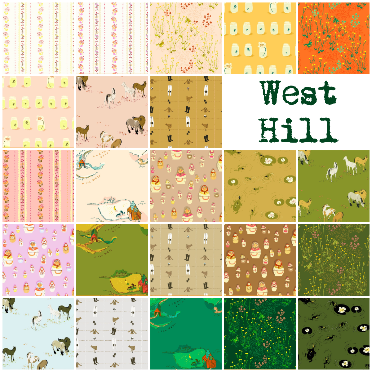 Heather Ross Windham Fabrics West Hill Fat Quarter Bundle