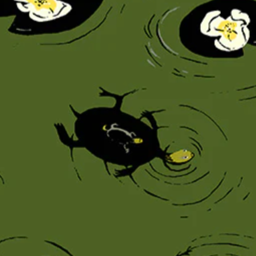 Heather Ross Windham Fabrics West Hill Lily Pond 52876-10 Pond Green