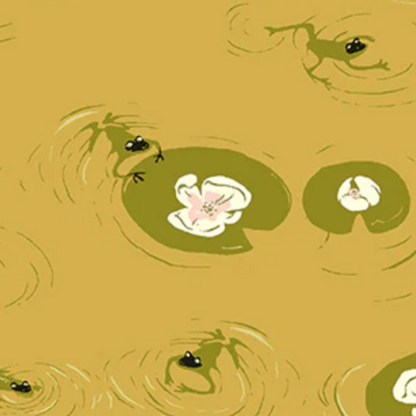 Heather Ross Windham Fabrics West Hill Lily Pond 52876-9 Olive