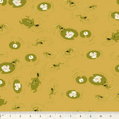 Heather Ross Windham Fabrics West Hill Lily Pond 52876-9 Olive