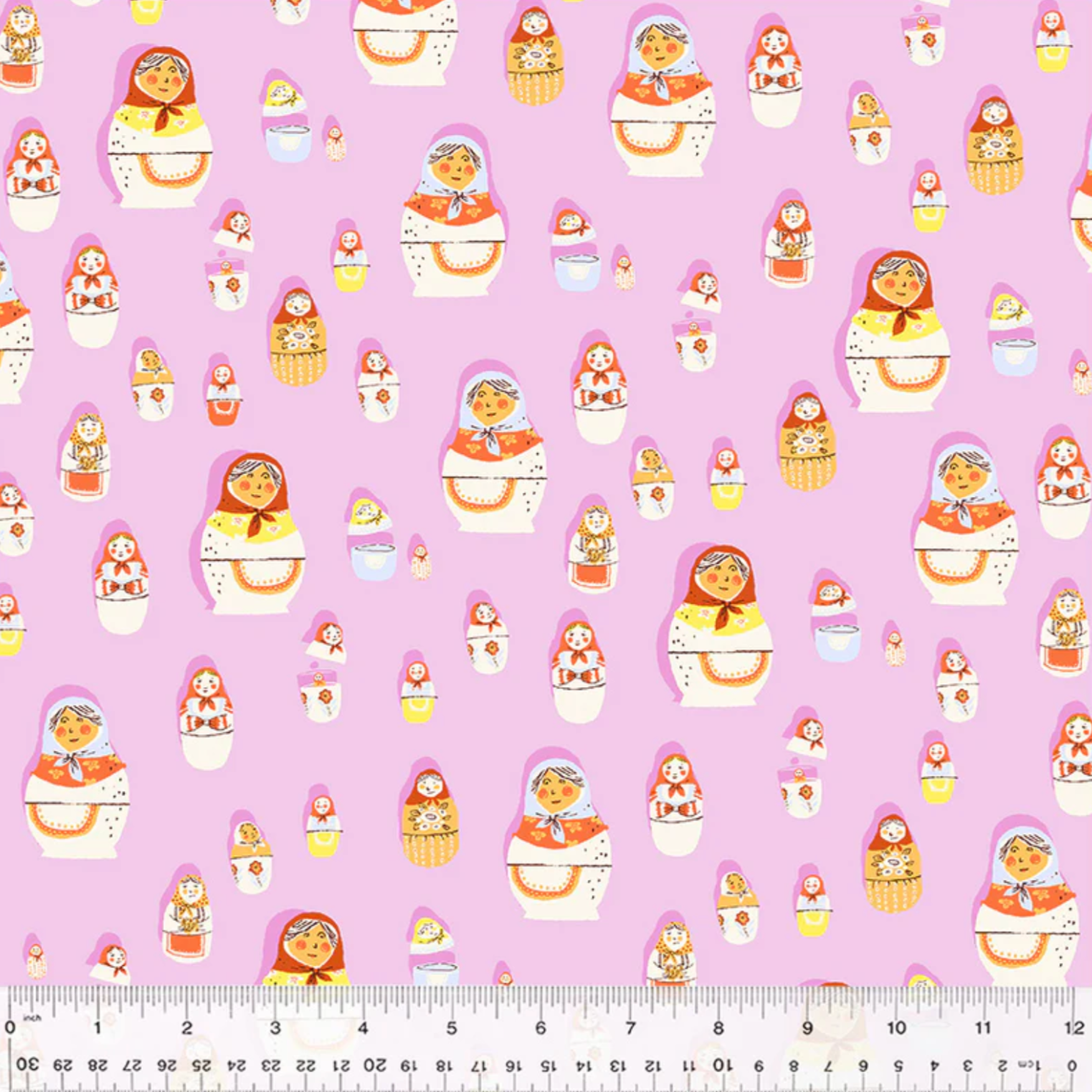 Heather Ross Windham Fabrics West Hill Matryoshka Dolls 52875-8 Lilac