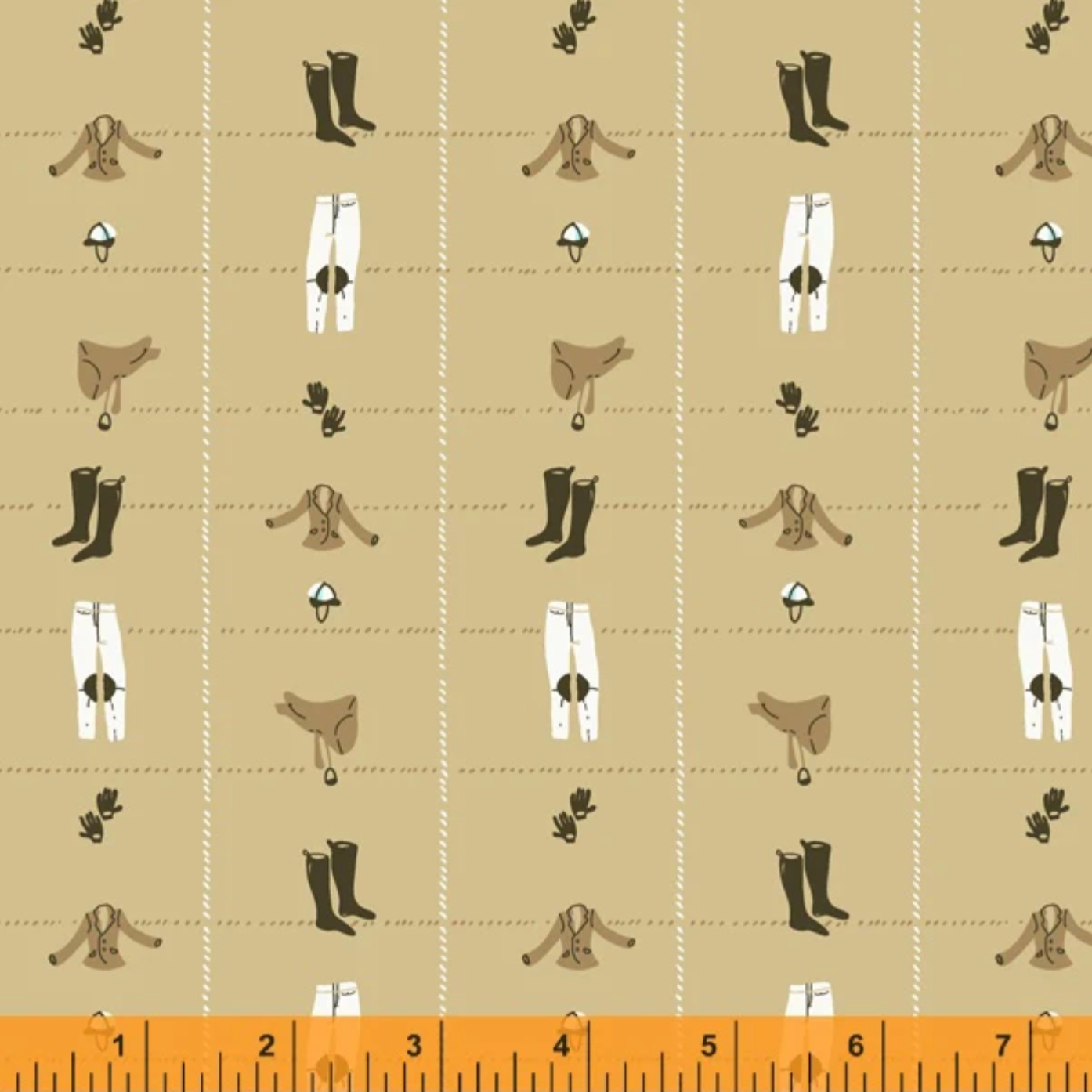 Heather Ross Windham Fabrics West Hill Riding Gear 5278-13