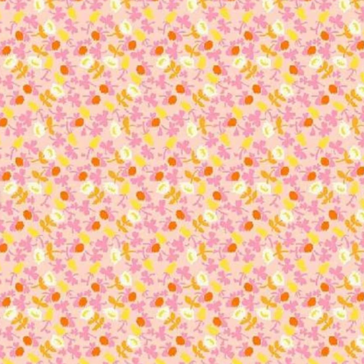 Heather Ross Windham Lucky Rabbit Calico Flowers Pink 37027A-7