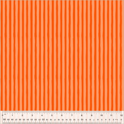 Heather Ross Windham Ruby and Bee Blenders Drawn Stripe 54418-40 Peach/Delphinium