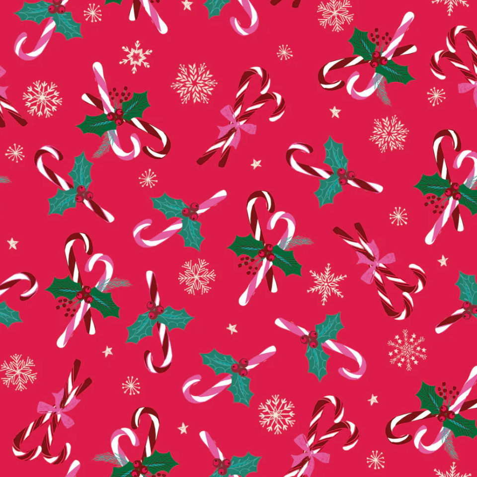 Helen Black Dashwood Fabrics Candy Cane Christmas Candy Canes CANDY 2507