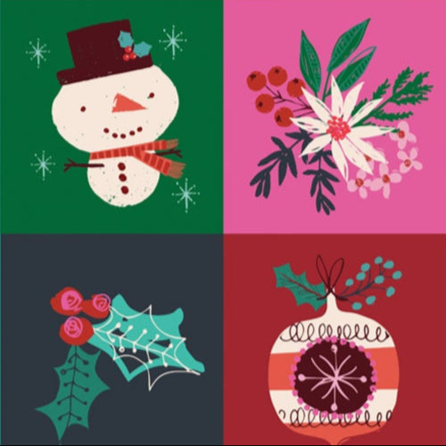 Helen Black Dashwood Studio Fabric Candy Cane Christmas Decorations Panel CANDY2508