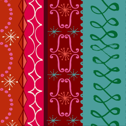 Helen Black Dashwood Studio Fabric Candy Cane Christmas Stripe CANDY2506