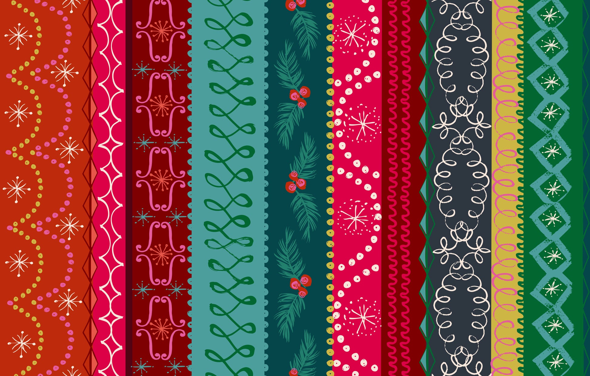 Helen Black Dashwood Studio Fabric Candy Cane Christmas Stripe CANDY2506