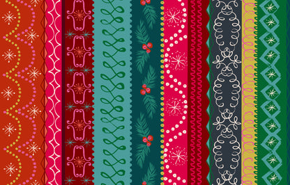 Helen Black Dashwood Studio Fabric Candy Cane Christmas Stripe CANDY2506