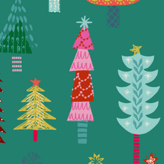 Helen Black Dashwood Studio Fabric Candy Cane Christmas Trees CANDY2504