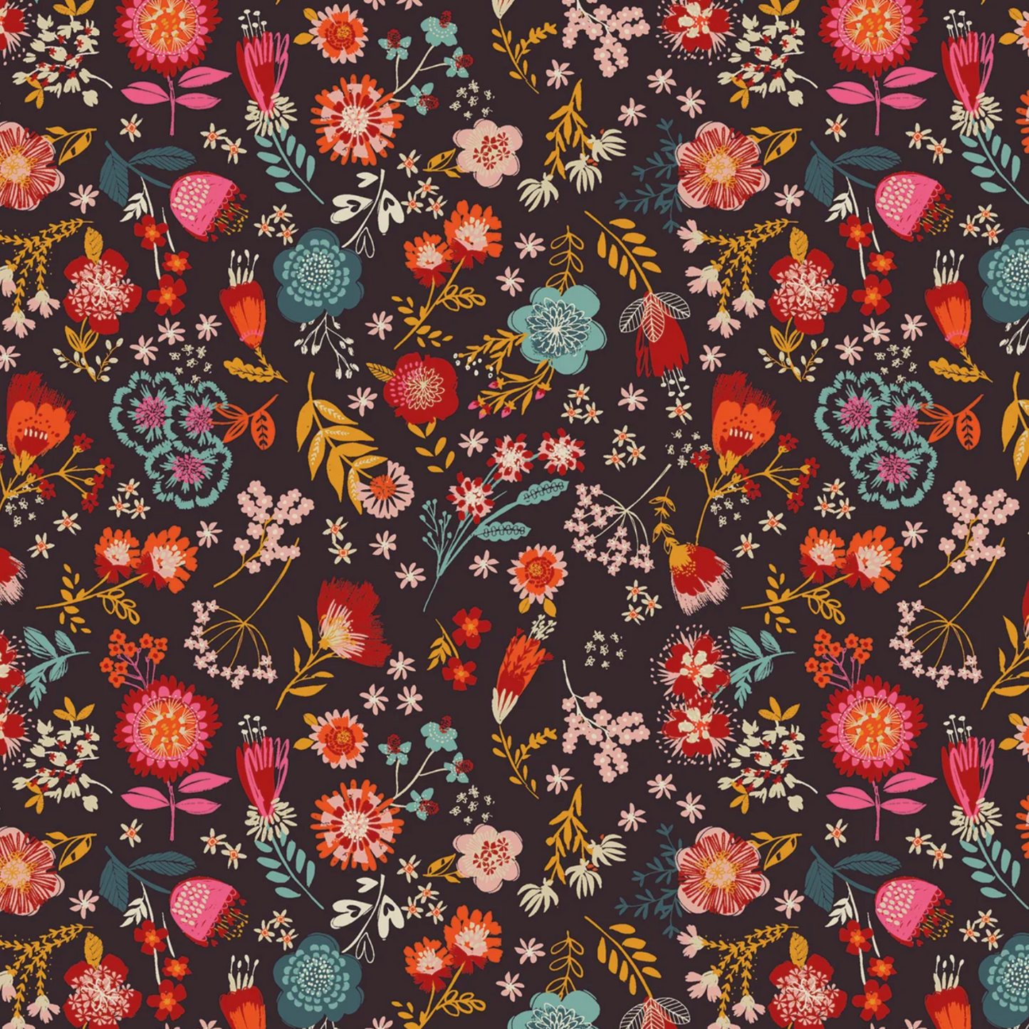 Helen Black Thread and Ink Design Studio Fine Folk Calico Blooms  FOLK1113