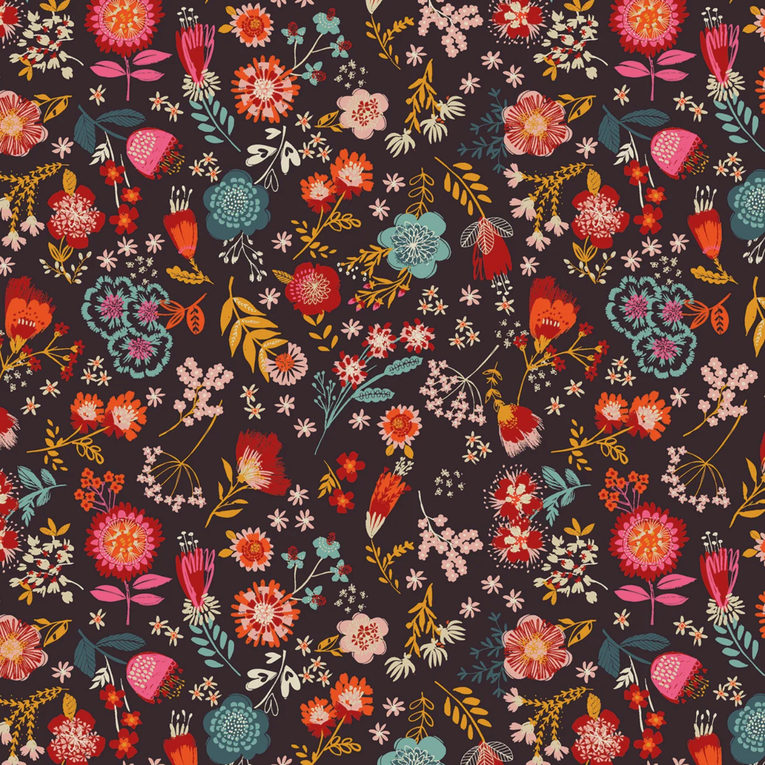 Helen Black Thread and Ink Design Studio Fine Folk Calico Blooms  FOLK1113