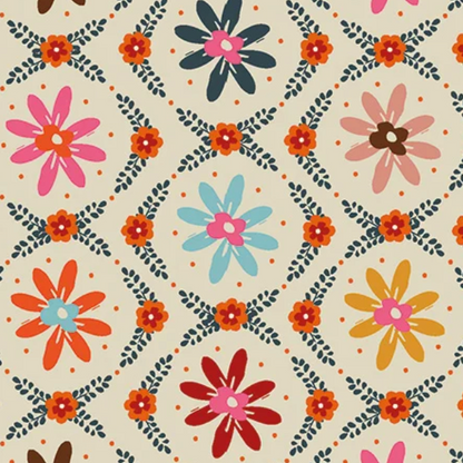 Helen Black Thread and Ink Design Studio Fine Folk Daisy Chain FOLK1118 Ecru