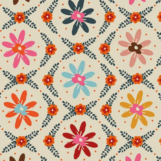 Helen Black Thread and Ink Design Studio Fine Folk Daisy Chain FOLK1118 Ecru
