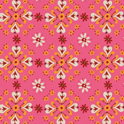 Helen Black Thread and Ink Design Studio Fine Folk Folk Foulard FOLK1120 Rose