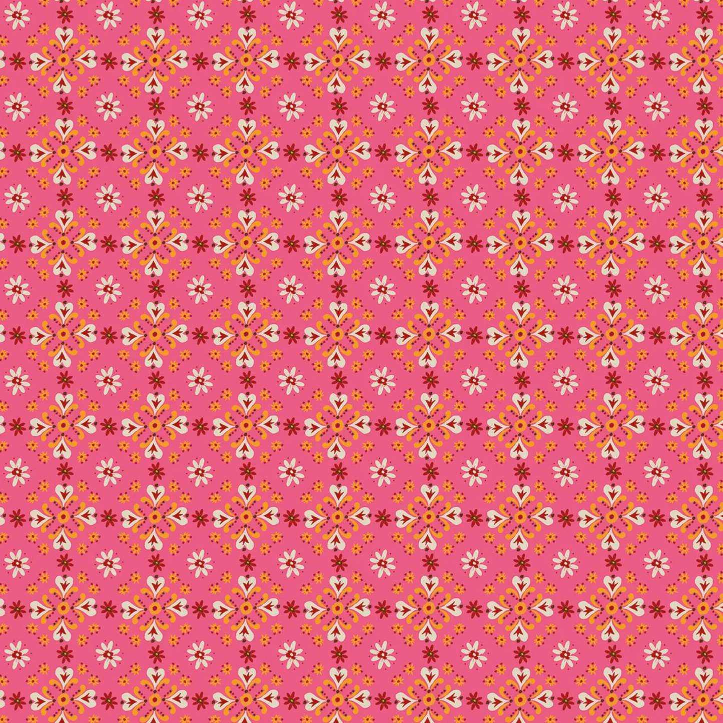 Helen Black Thread and Ink Design Studio Fine Folk Folk Foulard FOLK1120 Rose