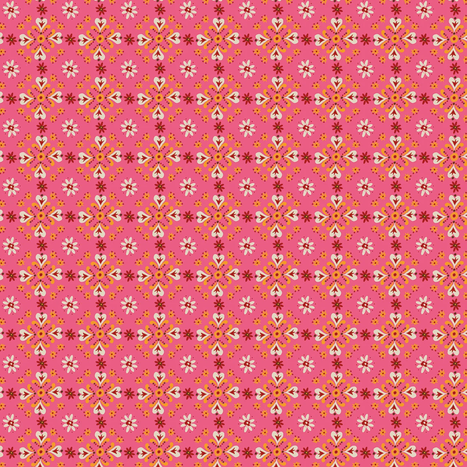 Helen Black Thread and Ink Design Studio Fine Folk Folk Foulard FOLK1120 Rose