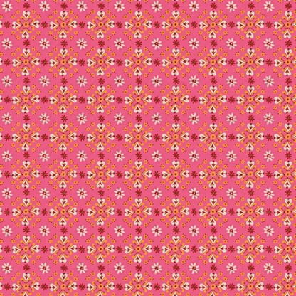 Helen Black Thread and Ink Design Studio Fine Folk Folk Foulard FOLK1120 Rose