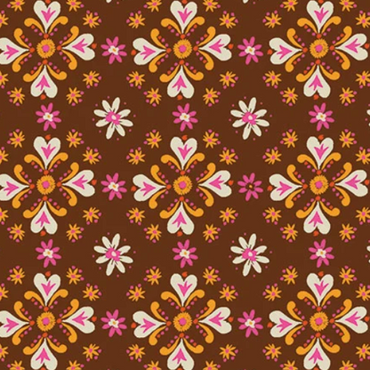 Helen Black Thread and Ink Design Studio Fine Folk Folk Foulard FOLK1121 Pecan