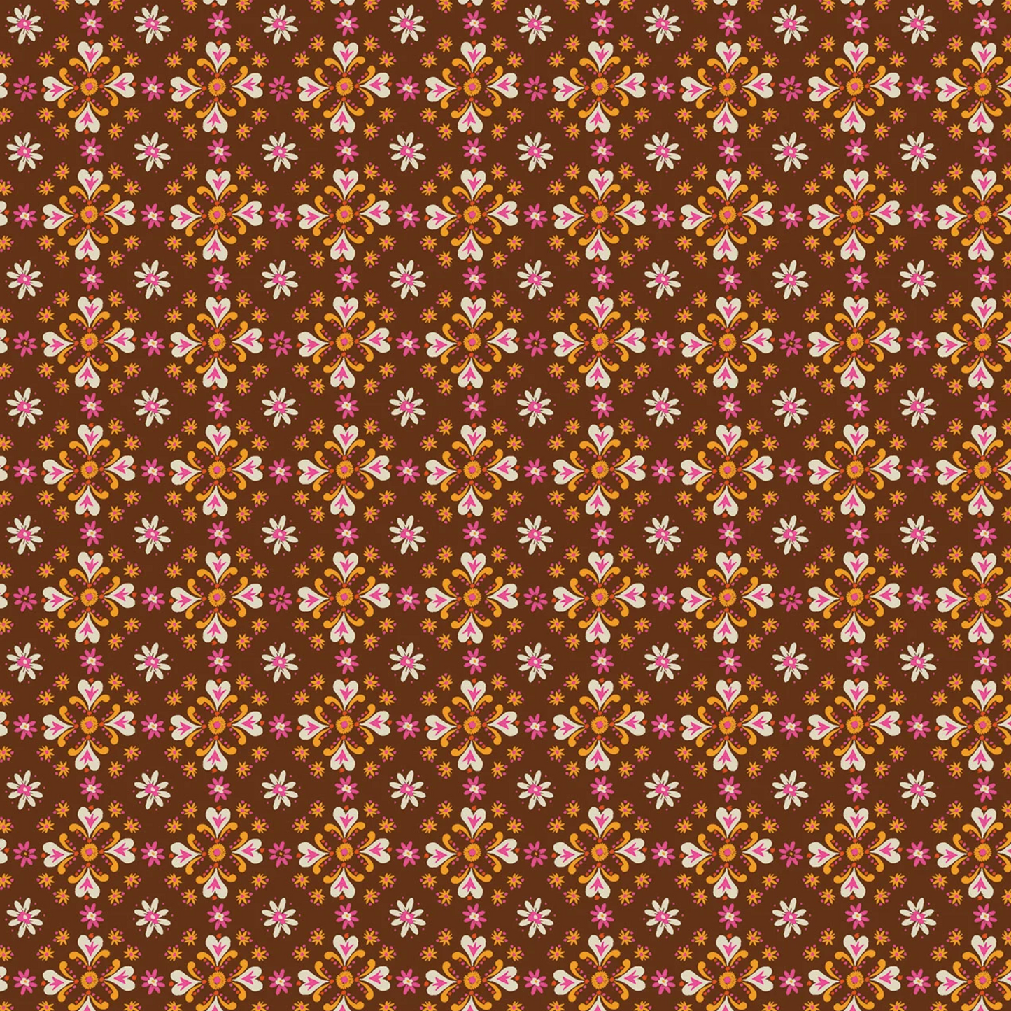 Helen Black Thread and Ink Design Studio Fine Folk Folk Foulard FOLK1121 Pecan