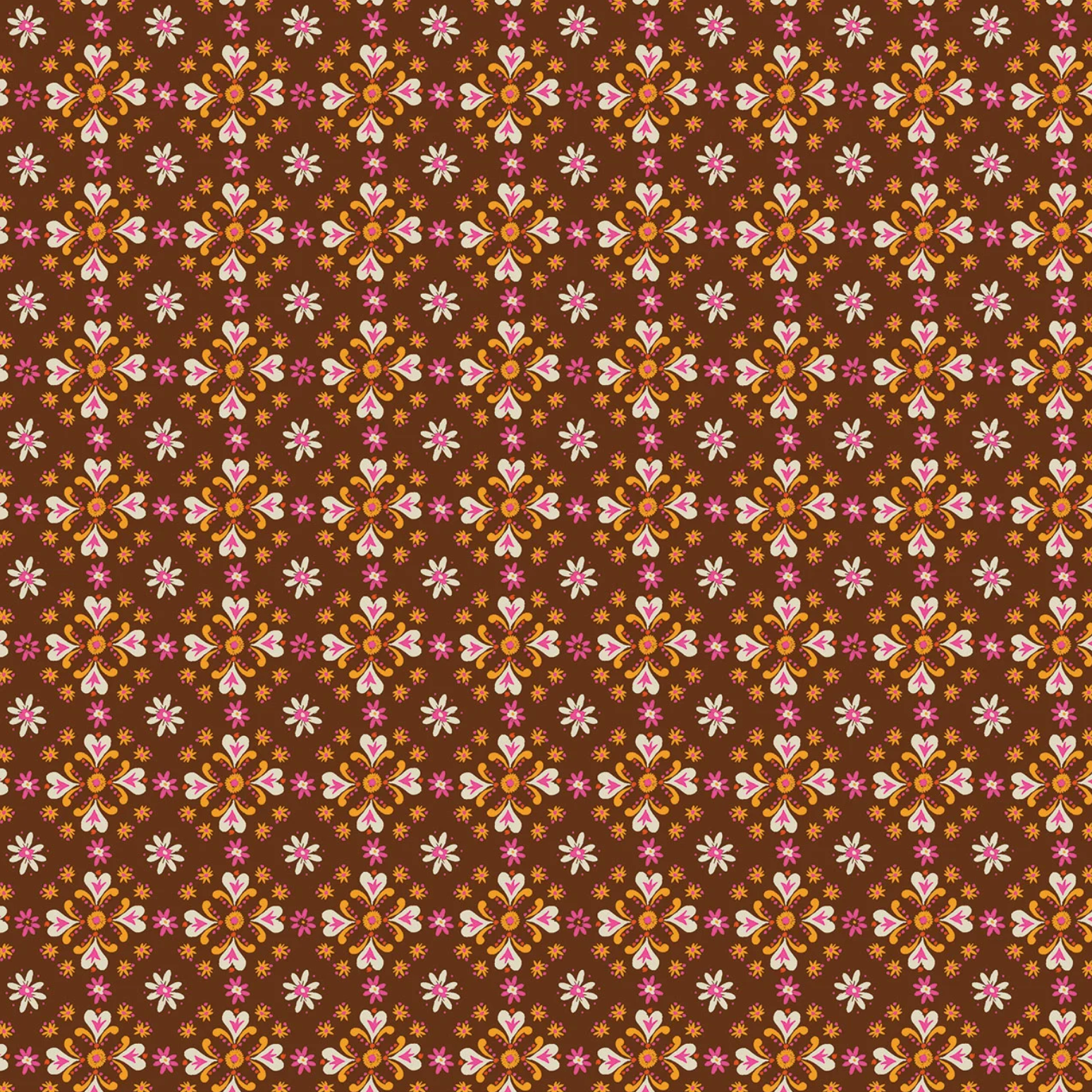 Helen Black Thread and Ink Design Studio Fine Folk Folk Foulard FOLK1121 Pecan