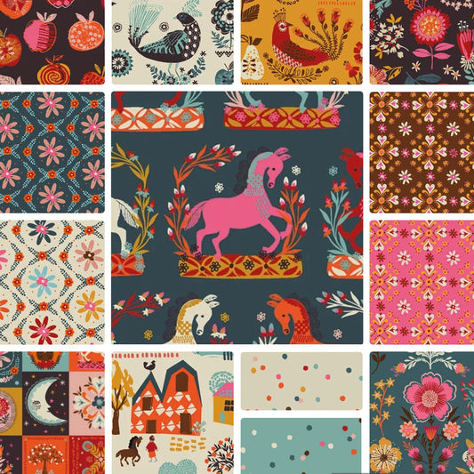 Helen Black Thread and Ink Design Studio Fine Folk Half Yard Bundle