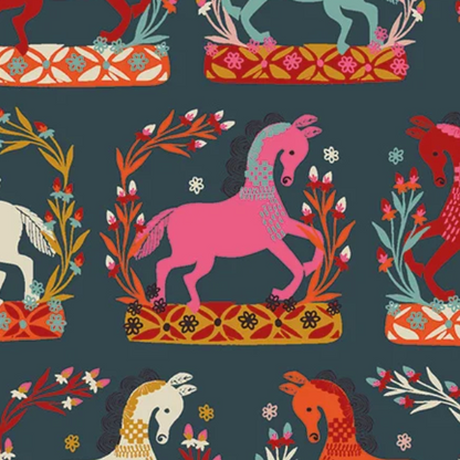 Helen Black Thread and Ink Design Studio Fine Folk Prancing Horses FOLK1112