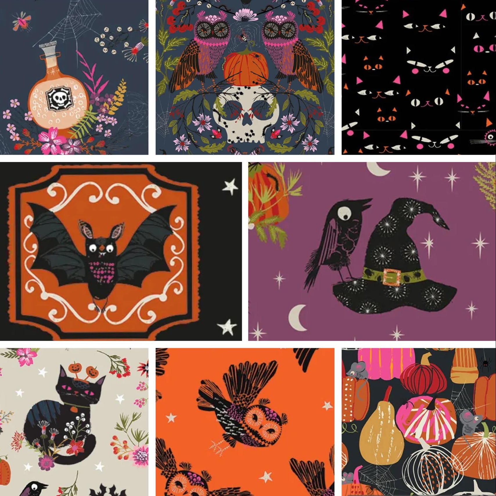 Helen Black Thread and Ink Design Studio Hocus Pocus Half Yard Bundle
