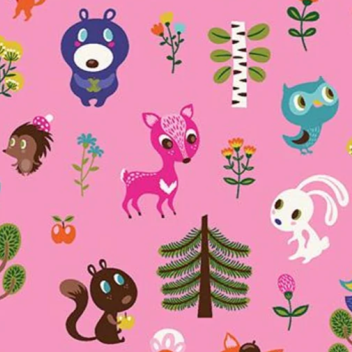 Helen Dardik Clothworks Forest Babes Pink Y2917-43