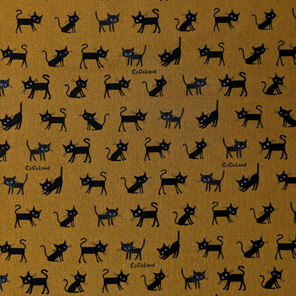 Hishiei CO-10016-2D CoCoLand Medium Cats Canvas Mustard