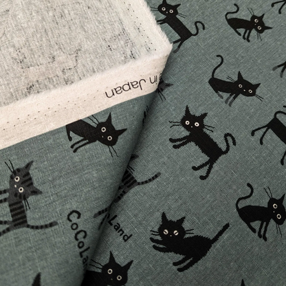 Hishiei CoCoLand Medium Cats Canvas Dusty Teal CO-10016-2C