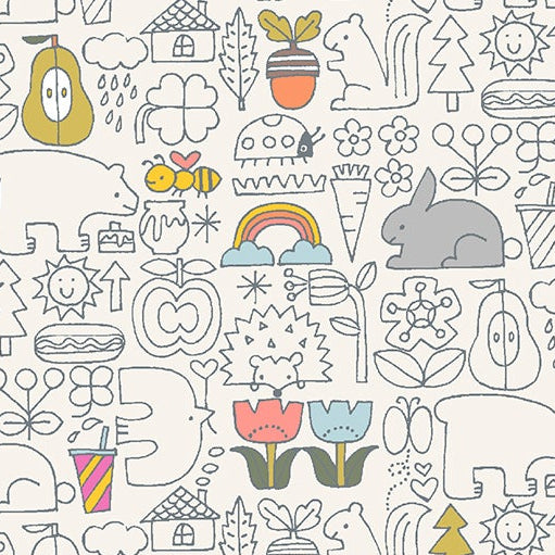 Hitomi Osumi Cotton + Steel RJR Fabrics Kanpeki Na Hi Asobo HO502-HD1 Happy Day