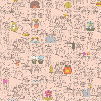 Hitomi Osumi Cotton + Steel RJR Fabrics Kanpeki Na Hi Asobo HO502-PC2 Peach Cloud