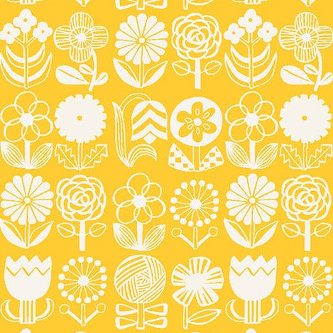 Hitomi Osumi Cotton + Steel RJR Fabrics Kanpeki Na Hi Hana Hana HO503-SK1 Sun Kissed Yellow