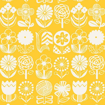 Hitomi Osumi Cotton + Steel RJR Fabrics Kanpeki Na Hi Hana Hana HO503-SK1 Sun Kissed Yellow