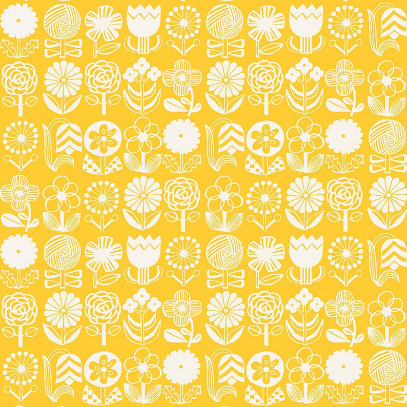 Hitomi Osumi Cotton + Steel RJR Fabrics Kanpeki Na Hi Hana Hana HO503-SK1 Sun Kissed Yellow