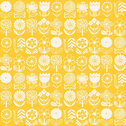 Hitomi Osumi Cotton + Steel RJR Fabrics Kanpeki Na Hi Hana Hana HO503-SK1 Sun Kissed Yellow