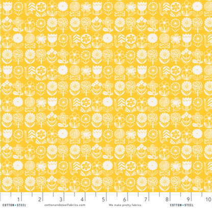 Hitomi Osumi Cotton + Steel RJR Fabrics Kanpeki Na Hi Hana Hana HO503-SK1 Sun Kissed Yellow