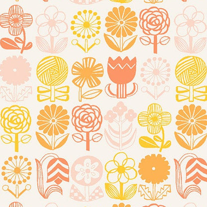 Hitomi Osumi Cotton + Steel RJR Fabrics Kanpeki Na Hi Hana Hana Starburst HO503-MS2 Morning Sunshine