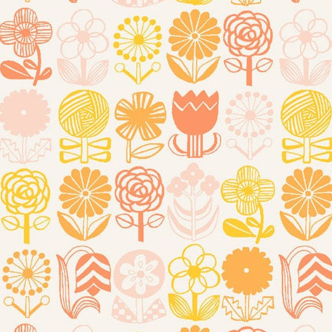 Hitomi Osumi Cotton + Steel RJR Fabrics Kanpeki Na Hi Hana Hana Starburst HO503-MS2 Morning Sunshine