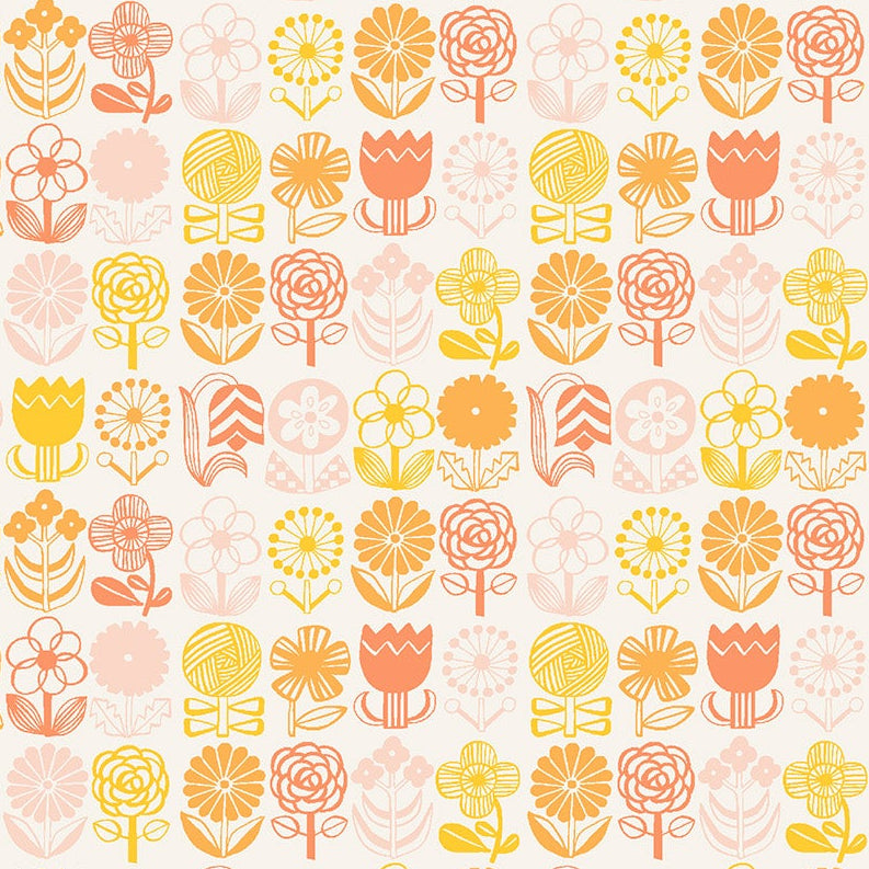 Hitomi Osumi Cotton + Steel RJR Fabrics Kanpeki Na Hi Hana Hana Starburst HO503-MS2 Morning Sunshine