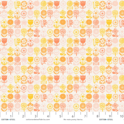 Hitomi Osumi Cotton + Steel RJR Fabrics Kanpeki Na Hi Hana Hana Starburst HO503-MS2 Morning Sunshine