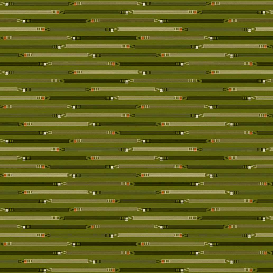 Hoodie Crescent Paintbrush Studio Fabrics Ring Ring Pencil Stripes Green 12000023