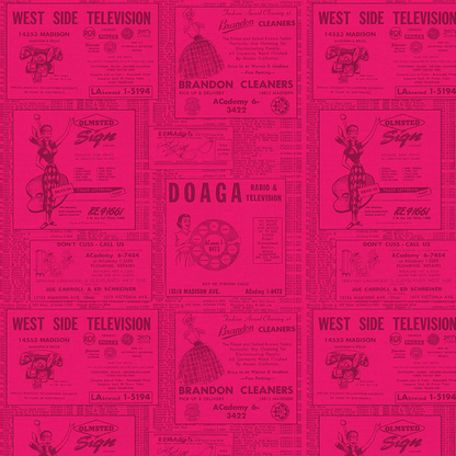 Hoodie Crescent Paintbrush Studio Fabrics Ring Ring Phonebook Fuchsia 12000051