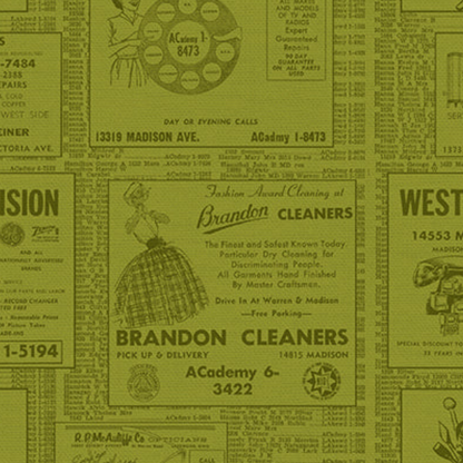 Hoodie Crescent Paintbrush Studio Fabrics Ring Ring Phonebook Green 12000053